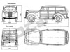 Чертеж Москвич 422 фургон (1948-1956) в большом разрешении
